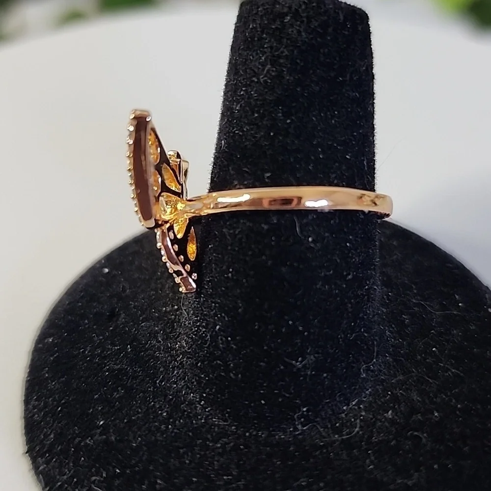Gold Filled Butterfly Open Adjustable Ring